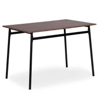 ModernHome Jídelní sestava Malmo stůl + 4 židle, MDF + ocel, tmavé dřevo
