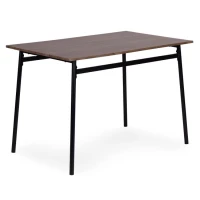 ModernHome Jídelní sestava Oslo stůl + 4 židle, MDF + ocel, tmavé dřevo