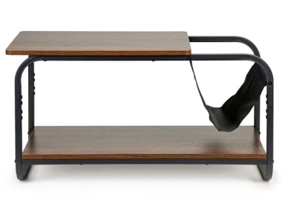 ModernHome YLT-1502 Konferenční stolek 86 cm, 2 úrovně, hnědý