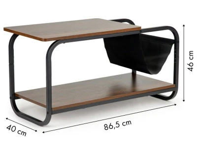 ModernHome YLT-1502 Konferenční stolek 86 cm, 2 úrovně, hnědý