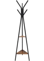 ModernHome RCR16BX Stojací věšák na oblečení, 6 háčků, 49 x 49 x 179 cm, černý