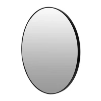 ModernHome Okrúhle nástenné zrkadlo 80 cm, hliníkový rám, čierne