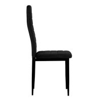 ModernHome LR-1494 Sada 4 ks jídelních židlí VELVET, černá