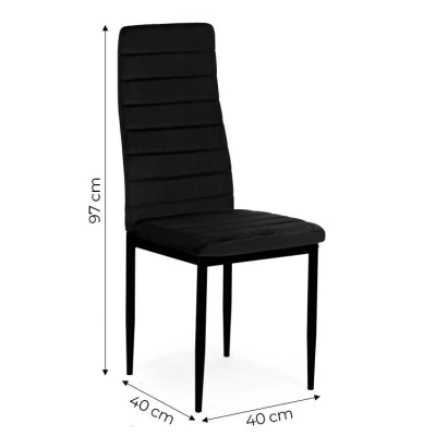 ModernHome LR-1494 Sada 4 ks jídelních židlí VELVET, černá