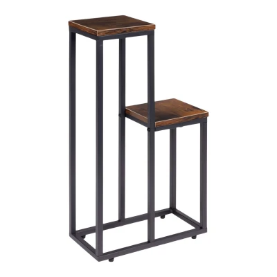 ModernHome ME-ATS13 Stojan na květiny 67 cm, 2 police, tmavé dřevo