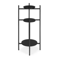 ModernHome ME-ATS22 Stojan na květiny 80 cm, 3 police, černý