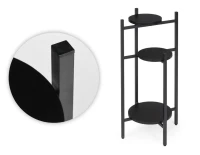 ModernHome ME-ATS22 Stojan na květiny 80 cm, 3 police, černý