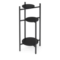 ModernHome ME-ATS22 Stojan na květiny 80 cm, 3 police, černý