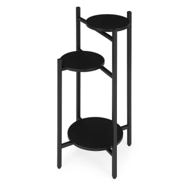 ModernHome ME-ATS22 Stojan na květiny 80 cm, 3 police, černý