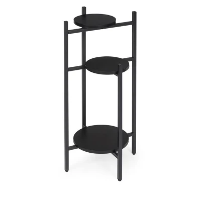ModernHome ME-ATS22 Stojan na květiny 80 cm, 3 police, černý