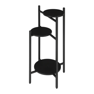ModernHome ME-ATS22 Stojan na květiny 80 cm, 3 police, černý