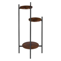 ModernHome ME-ATS11 Stojan na květiny 80 cm, 3 police, tmavé dřevo