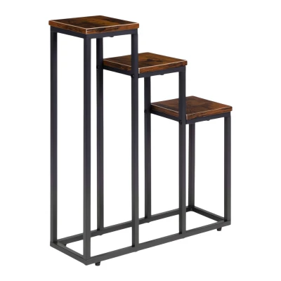 ModernHome ME-ATS15 Stojan na květiny 67 cm, 3 police, tmavé dřevo