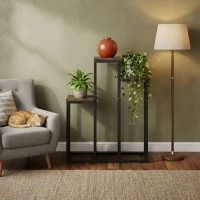 ModernHome ME-ATS16 Stojan na květiny 67 cm, 3 police, tmavé dřevo