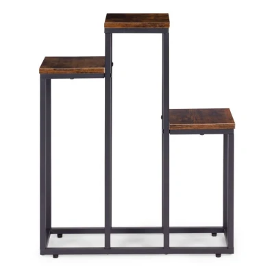 ModernHome ME-ATS16 Stojan na květiny 67 cm, 3 police, tmavé dřevo