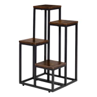 ModernHome ME-ATS18 Stojan na květiny 67 cm, 4 police, tmavé dřevo