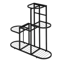 ModernHome ME-ATS24 Stojan na květiny 79 cm, 5 polic, kov, černý