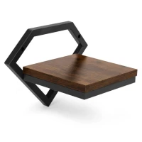 ModernHome ME-ATS01 Nástěnná police na květiny 19 x 19 x 25 cm, tmavé dřevo