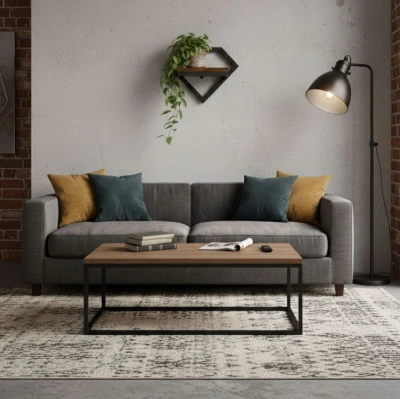 ModernHome ME-ATS01 Nástěnná police na květiny 19 x 19 x 25 cm, tmavé dřevo