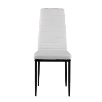 ModernHome KE01 Sada 4 jedálenských stoličiek, ekologická koža, ergonomické operadlo, biela farba