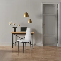 ModernHome KE01 Sada 4 jedálenských stoličiek, ekologická koža, ergonomické operadlo, biela farba