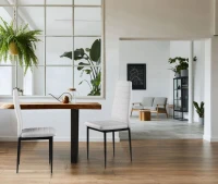 ModernHome KE01 Sada 4 jedálenských stoličiek, ekologická koža, ergonomické operadlo, biela farba