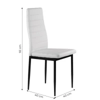 ModernHome KE01 Sada 4 jedálenských stoličiek, ekologická koža, ergonomické operadlo, biela farba