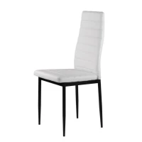 ModernHome KE01 Sada 4 jedálenských stoličiek, ekologická koža, ergonomické operadlo, biela farba