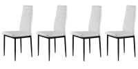 ModernHome KE01 Sada 4 jedálenských stoličiek, ekologická koža, ergonomické operadlo, biela farba