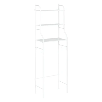 ModernHome Úložný regál se 3 policemi nad WC 152 x 46,5 cm, bílý