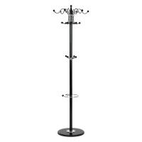 ModernHome VKY-6301 Stojanový věšák na oblečení, 16 háčků, 172 cm, černý
