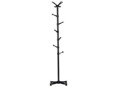 ModernHome YLT-0610 Stojanový věšák na oblečení, 10 háčků, 180 cm, černý