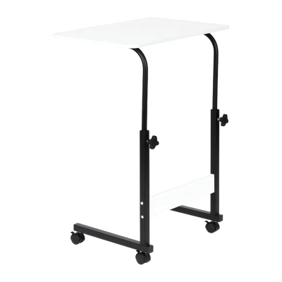 ModernHome PJJCT0135 Stolík na notebook s kolieskami, výškovo nastaviteľný, biely