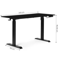 ModernHome JNI-D60-1-16 Elektricky výškově nastavitelný psací stůl 140 x 70 cm, černý