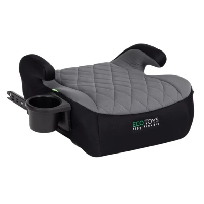 EcoToys RDCF04-ISO Podsedák ISOFIX i-Size pro děti 125 - 150 cm, držák na nápoje, černošedý