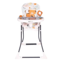 EcoToys HC301-2402 Skládací dětská jídelní židlička s hračkami Tygřík