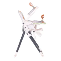 EcoToys HC301-2402 Skládací dětská jídelní židlička s hračkami Tygřík