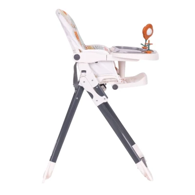 EcoToys HC301-2402 Skládací dětská jídelní židlička s hračkami Tygřík