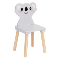EcoToys 6163 Detský drevený stôl so stoličkami Koala, sivý