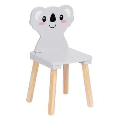 EcoToys 6163 Detský drevený stôl so stoličkami Koala, sivý