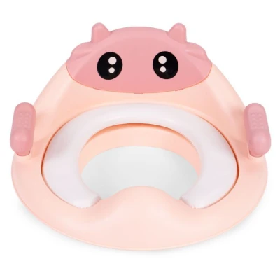 EcoToys HA-P17-18-PK Dětské WC sedátko se schůdky a podestou růžové