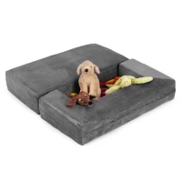 EcoToys TMSRT-16-GY Modulárna skladacie pohovka pre deti, 4 vankúše, 100 x 50 cm - sivá