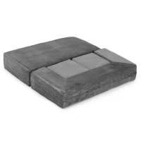 EcoToys TMSRT-16-GY Modulárna skladacie pohovka pre deti, 4 vankúše, 100 x 50 cm - sivá