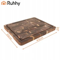Ruhhy 26924 Krájecí prkénko s dřážkou 43 x 33 cm, akátové dřevo