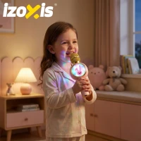 Izoxis 27048 Bezdrôtový karaoke mikrofón Bluetooth Rabbit, 800 mAh, ružový