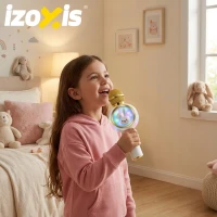 Izoxis 27047 Bezdrôtový karaoke mikrofón Bluetooth Rabbit, 800 mAh, biely