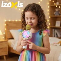 Izoxis 27047 Bezdrôtový karaoke mikrofón Bluetooth Rabbit, 800 mAh, biely