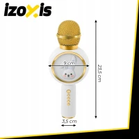 Izoxis 27047 Bezdrôtový karaoke mikrofón Bluetooth Rabbit, 800 mAh, biely