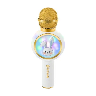 Izoxis 27047 Bezdrôtový karaoke mikrofón Bluetooth Rabbit, 800 mAh, biely