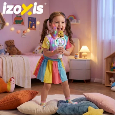 Izoxis 27047 Bezdrôtový karaoke mikrofón Bluetooth Rabbit, 800 mAh, biely